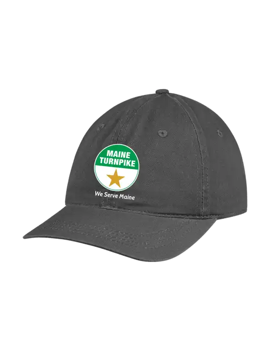 Garment Washed Unstructured Twill Charcoal Cap w/MTA Turnpike Logo