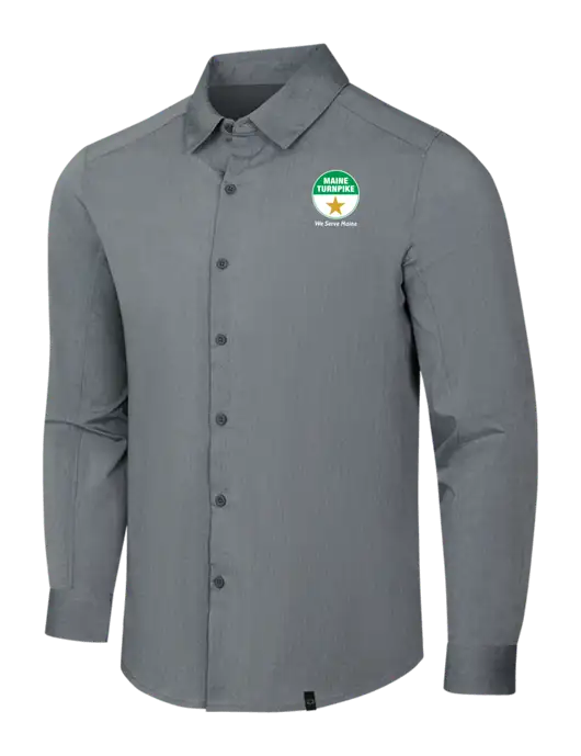 OGIO Medium Grey Heather Commuter Woven Shirt w/MTA Turnpike Logo