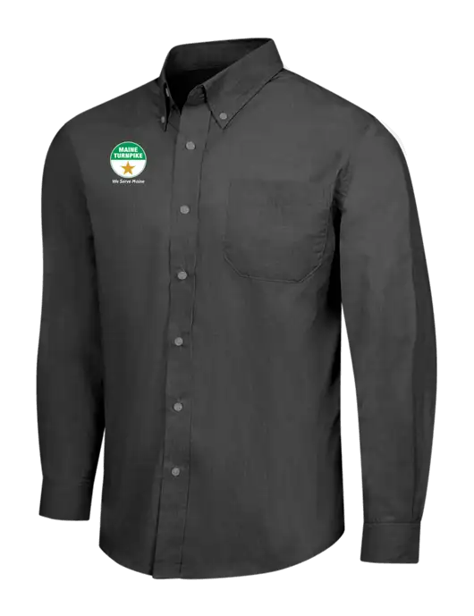 Soft Black Crosshatch Easy Care Shirt w/MTA Turnpike Logo