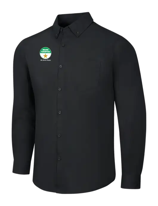 Black Long Sleeve Carefree Poplin Shirt w/MTA Turnpike Logo