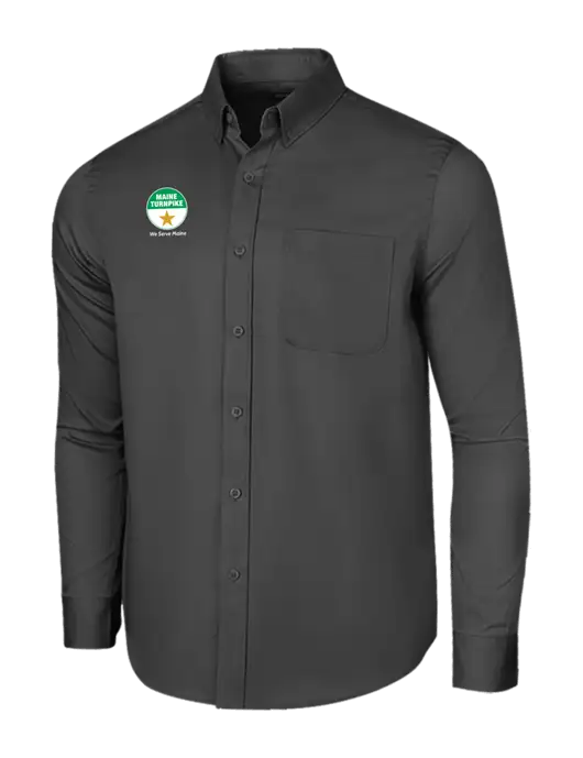Long Sleeve Dark Grey Superpro React Twill Shirt w/MTA Turnpike Logo
