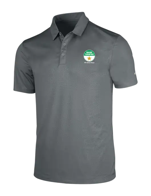NIKE Medium Grey Dri-Fit Embossed Tri-Blade Polo w/MTA Turnpike Logo