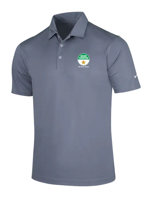 NIKE Medium Grey Dri-Fit Vertical Mesh Polo w/MTA Turnpike Logo