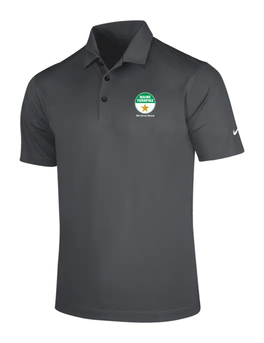 NIKE Dark Grey Dri-Fit Vertical Mesh Polo w/MTA Turnpike Logo