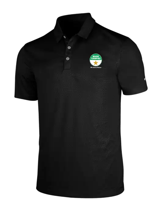 NIKE Black Dri-Fit Embossed Tri-Blade Polo w/MTA Turnpike Logo