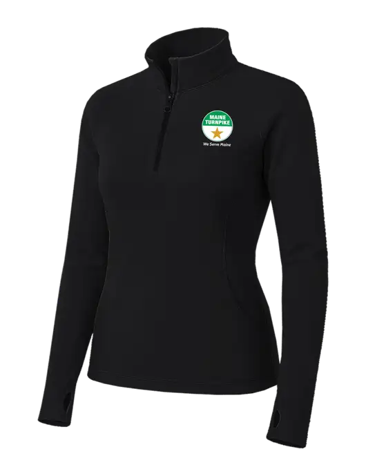 Womens Black Sport Wick Stretch 1/4 Zip Pullover w/MTA Turnpike Logo