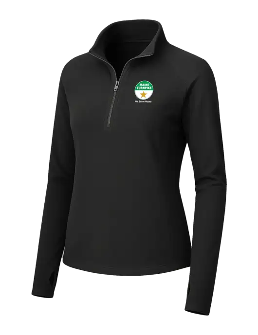 Womens Black Microfleece 1/2 Zip Pullover w/MTA Turnpike Logo