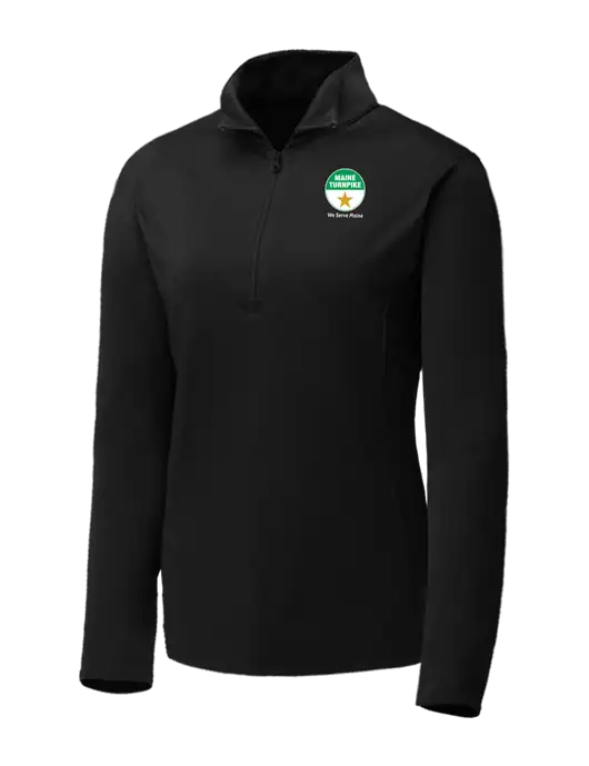 Black Womens Posicharge Competitor ¼ Zip Pullover w/MTA Turnpike Logo