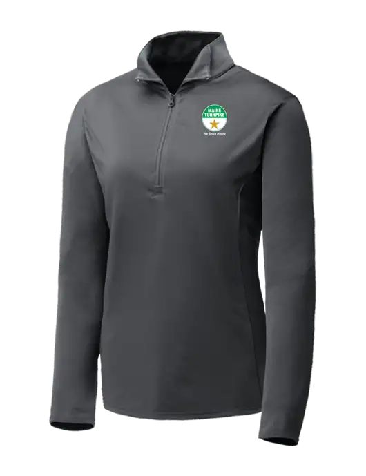 Dark Grey Womens Posicharge Competitor ¼ Zip Pullover w/MTA Turnpike Logo