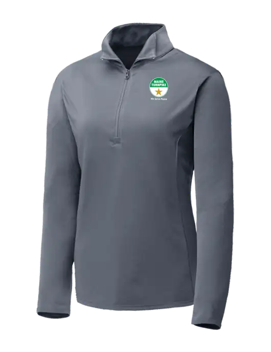 Medium Grey Womens Posicharge Competitor ¼ Zip Pullover w/MTA Turnpike Logo