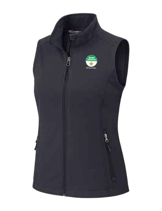 Charcoal Grey Womens Core Soft Shell Vest w/MTA Turnpike Logo
