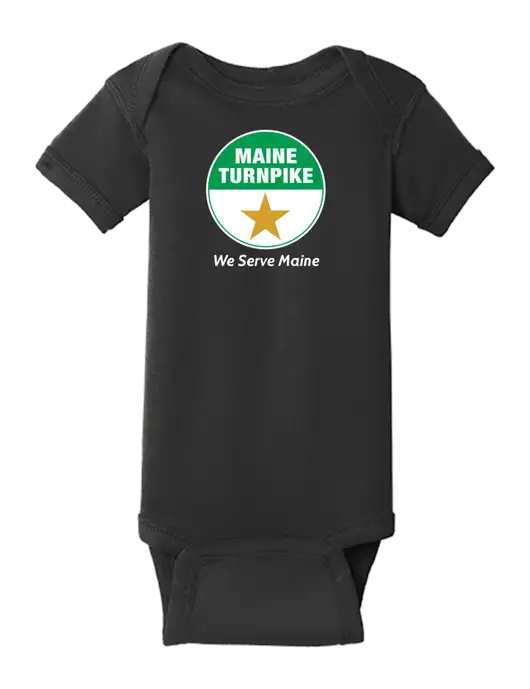 Rabbit Skins Black Infant Short Sleeve Baby Rib Bodysuit w/MTA Turnpike Logo