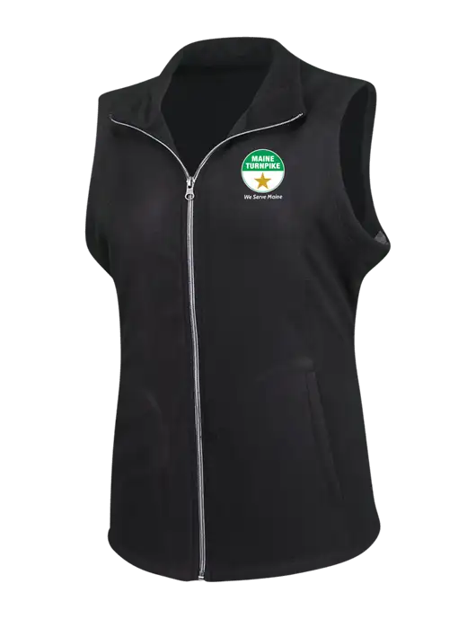 Black Womens Microfleece Vest w/MTA Turnpike Logo