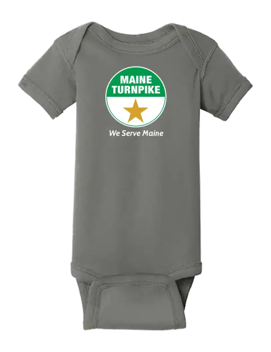 Rabbit Skins Charcoal Infant Short Sleeve Baby Rib Bodysuit w/MTA Turnpike Logo