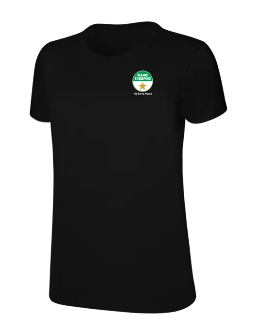Womens Ring Spun Jet Black 4.5 oz T-Shirt w/MTA Turnpike Logo