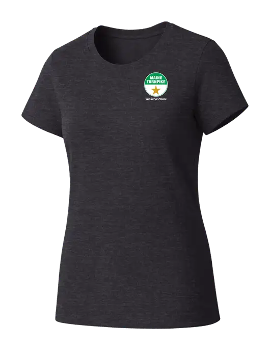 Womens Seriously Soft Heathered Charcoal T-Shirt w/MTA Turnpike Logo