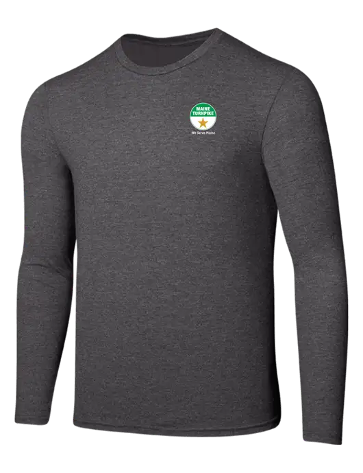 Seriously Soft Heathered Charcoal Long Sleeve T-Shirt w/MTA Turnpike Logo