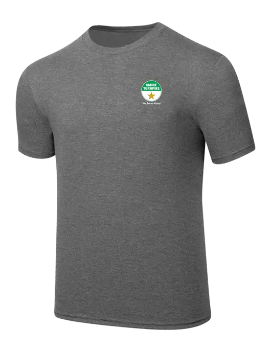 Simply Soft Heathered Medium Grey 4.5oz  Poly/Combed Ring Spun Cotton T-Shirt w/MTA Turnpike Logo