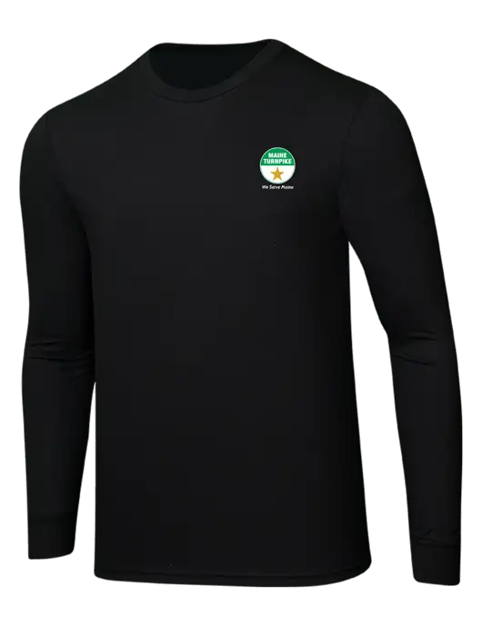 Simply Soft Long Sleeve Black 4.5 oz, Poly/Combed Ring Spun Cotton T-Shirt w/MTA Turnpike Logo