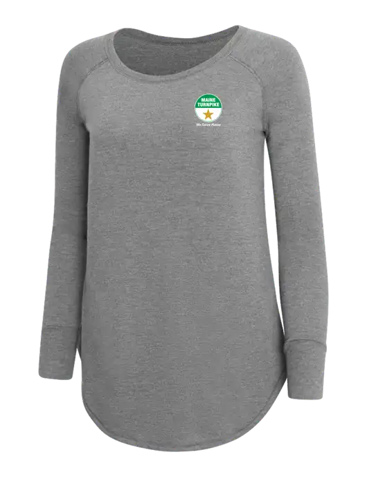 Womens Perfect Wide Collar Tunic Tri-Blend Grey Frost 4.5 oz T-Shirt w/MTA Turnpike Logo