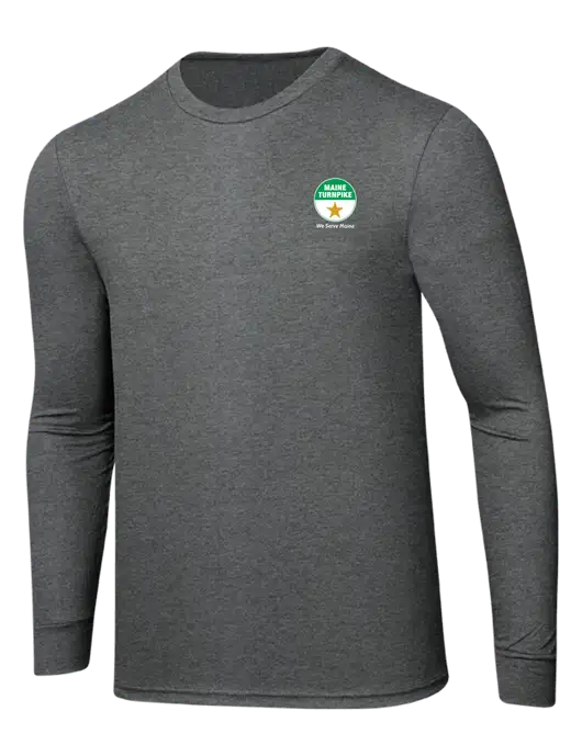 Simply Soft Long Sleeve Medium Grey Frost 4.5 oz, Poly/Combed Ring Spun Cotton T-Shirt w/MTA Turnpike Logo