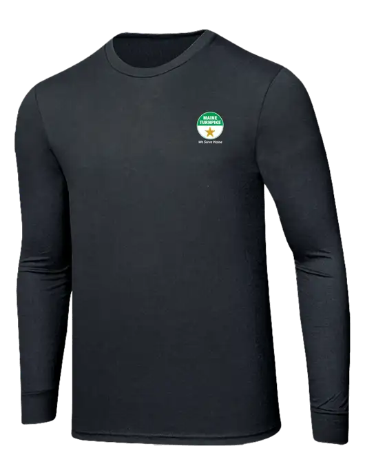 Simply Soft Long Sleeve Black Frost 4.5 oz, Poly/Combed Ring Spun Cotton T-Shirt w/MTA Turnpike Logo
