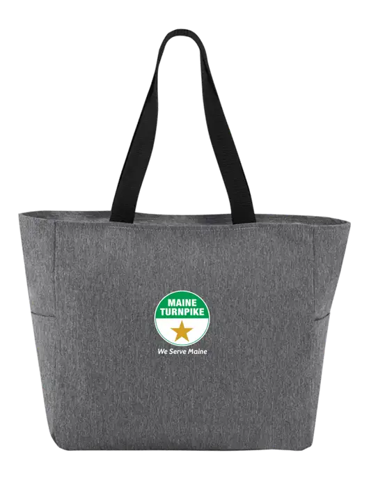 Everyday Heather Grey Zip Tote  w/MTA Turnpike Logo