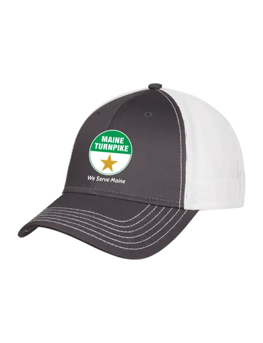 Dark Grey/White Mesh Trucker Cap Snap Back w/MTA Turnpike Logo