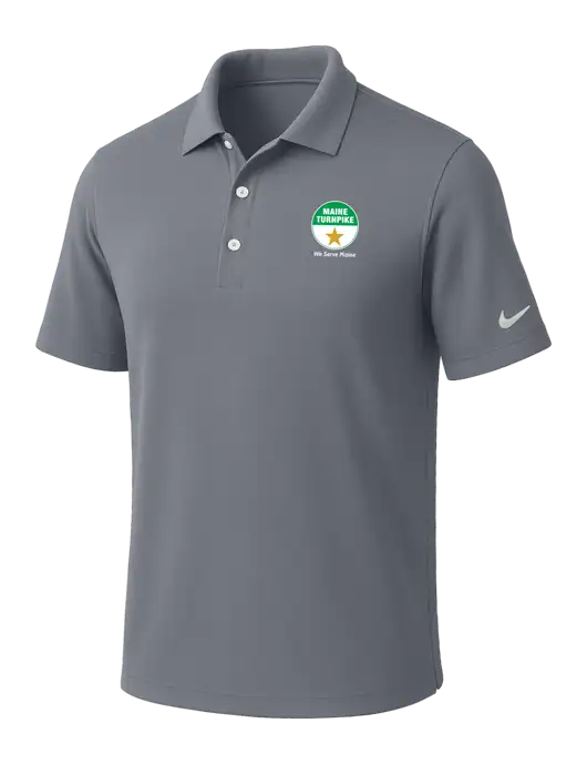 NIKE Medium Grey Dri-Fit Micro Pique Polo w/MTA Turnpike Logo
