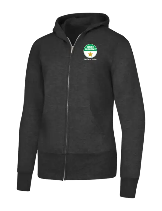 Dark Heather Grey Womens Core Fleece Full-Zip Hooded Sweatshirt w/MTA Turnpike Logo