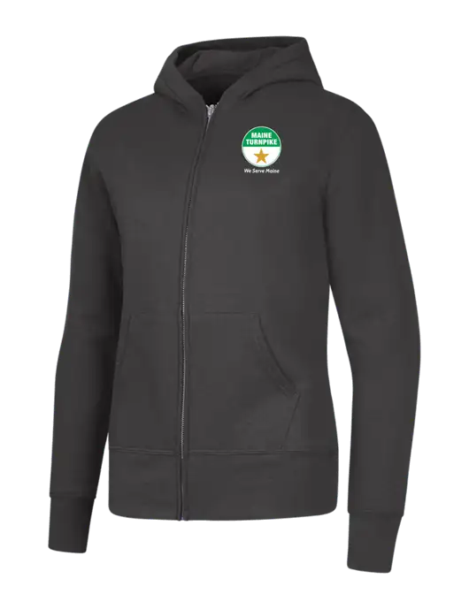 Charcoal Womens Core Fleece Full-Zip Hooded Sweatshirt w/MTA Turnpike Logo