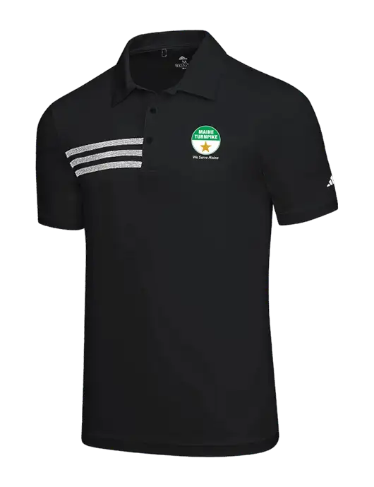 Adidas Black 3 Stripes Chest Polo w/MTA Turnpike Logo