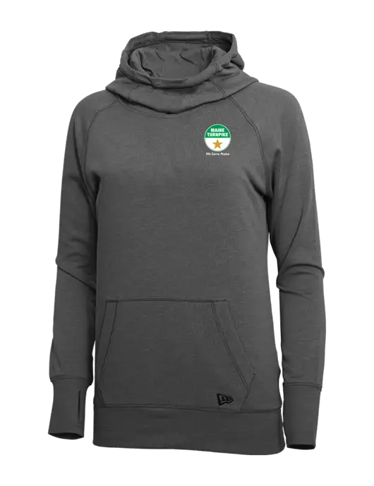 New Era Black Heather Womens Tri-Blend Fleece Pullover Hoodie w/MTA Turnpike Logo