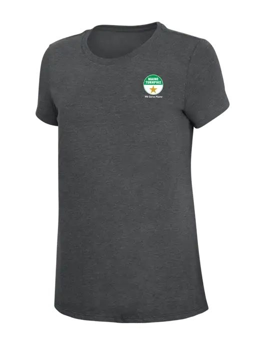 Womens Simply Soft Charcoal 4.5oz Poly/Combed Ring Spun Cotton T-Shirt w/MTA Turnpike Logo