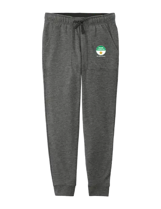Womens Posicharge Tri-blend Wicking Dark Grey Heather Triad Solid Fleece Jogger w/MTA Turnpike Logo