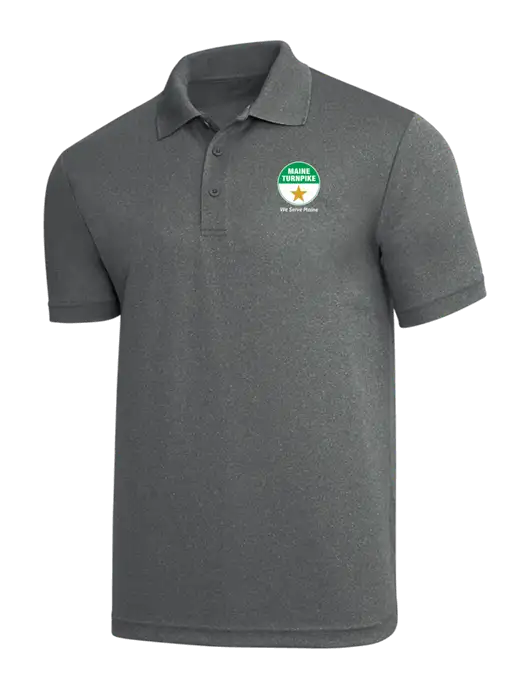 Medium Grey Heather PosiCharge RacerMesh Polo w/MTA Turnpike Logo