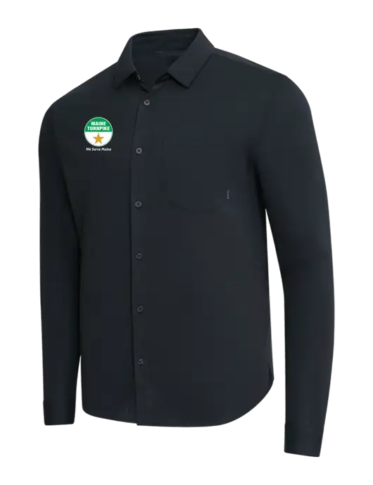 OGIO Black Extend Long Sleeve Button Up Shirt w/MTA Turnpike Logo