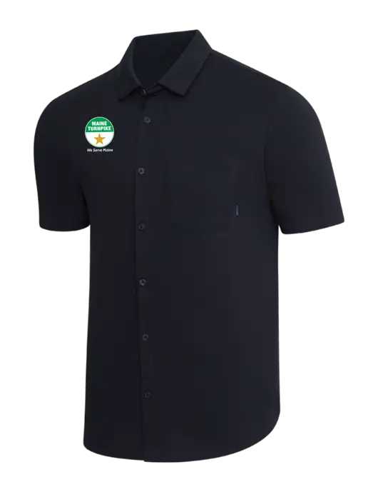 OGIO Black Extend Short Sleeve Button Up Shirt w/MTA Turnpike Logo