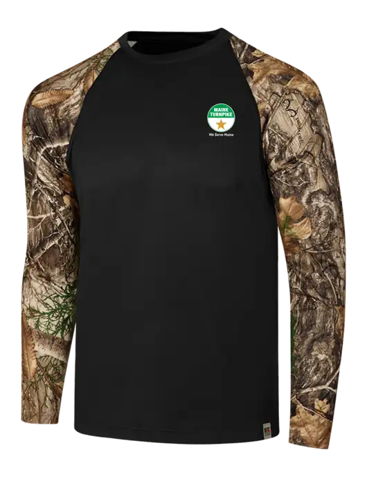 Russell Outdoors Black/Realtree Edge Camo Colorblock Performance Long Sleeve T-Shirt w/MTA Turnpike Logo