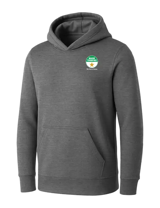 Womens Medium Grey Heather Core Fleece Pullover Hooded Sweatshirt w/MTA Turnpike Logo