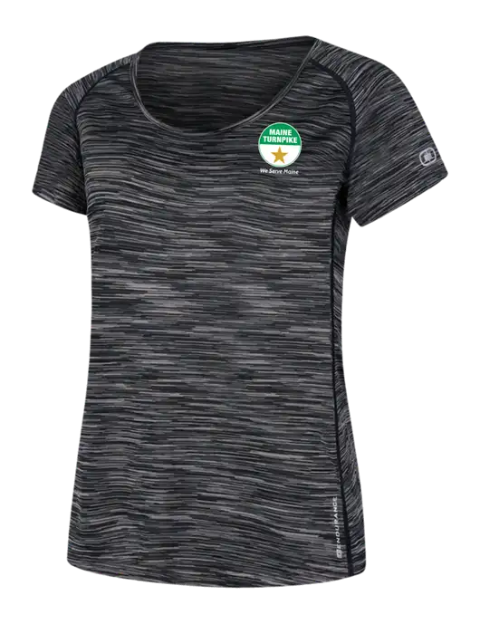 OGIO Womens Black Space Dye Verge Scoop Neck w/MTA Turnpike Logo