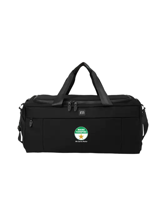 TravisMathew Black Duration Duffel w/MTA Turnpike Logo