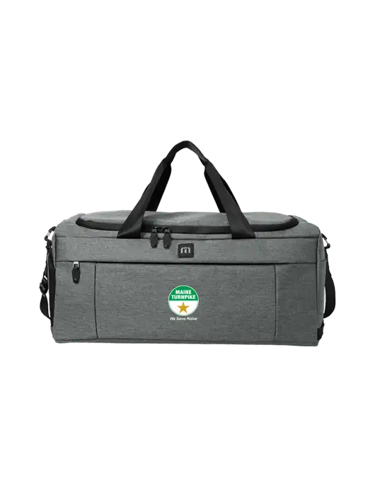 TravisMathew Dark Grey Heather Duration Duffel w/MTA Turnpike Logo