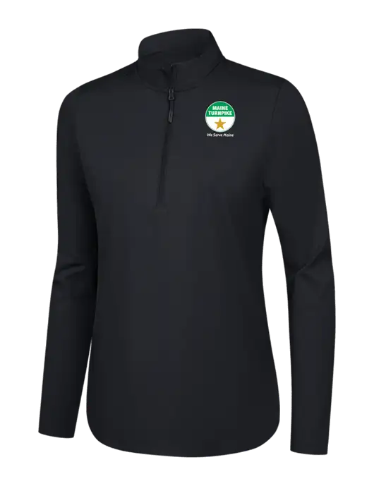  Womens Black C-FREE Double Knit 1/4-Zip w/MTA Turnpike Logo