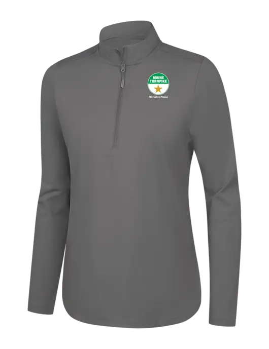  Womens Dark Medium Grey C-FREE Double Knit 1/4-Zip w/MTA Turnpike Logo