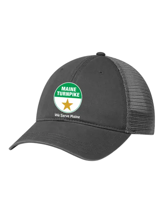 Richardson 111 Garment Washed Trucker Cap Charcoal w/Charcoal Mesh w/MTA Turnpike Logo