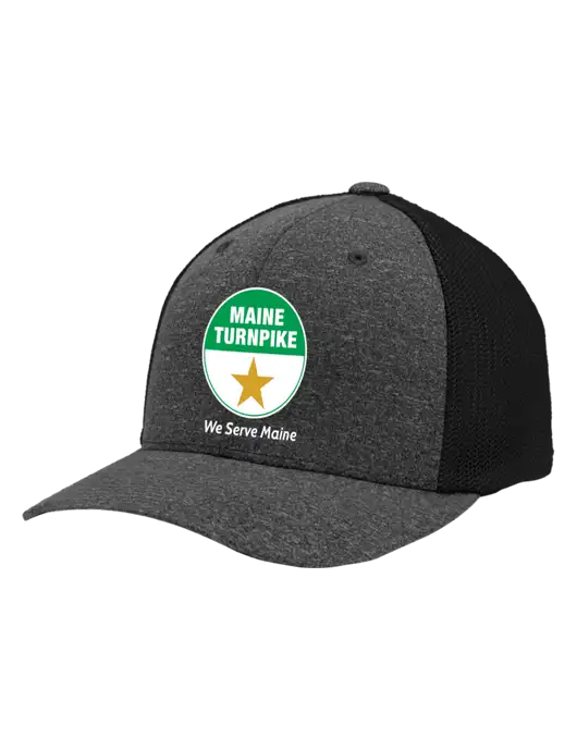 Flexfit Black/Dark Charcoal Heather Melange Mesh Back Trucker Cap w/MTA Turnpike Logo