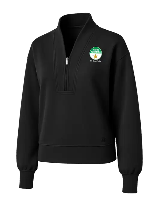 OGIO Womens Black Transcend 1/4-Zip w/MTA Turnpike Logo