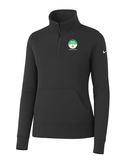 Nike Womens Dark Grey Club Fleece Sleeve Swoosh 1/2-Zip w/MTA Turnpike Logo