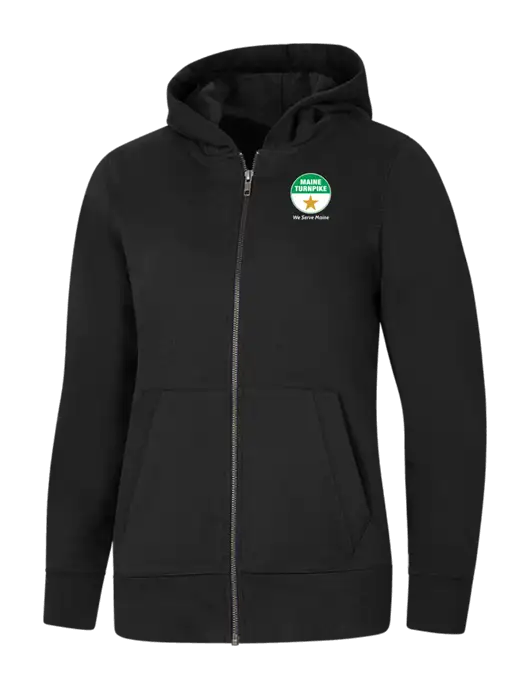 Womens Black Re-Fleece Full-Zip Hoodie w/MTA Turnpike Logo
